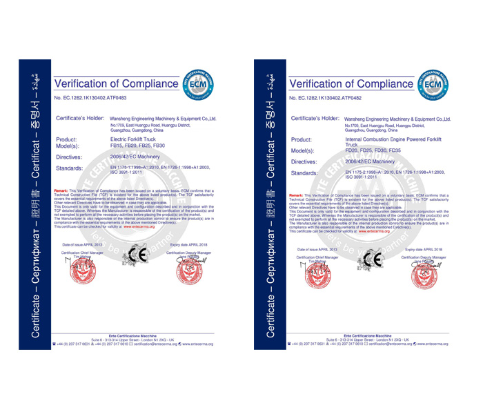 forklift truck CE